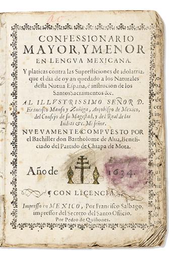 (MEXICAN IMPRINTS--1634.) Group of 3 works in indigenous languages.